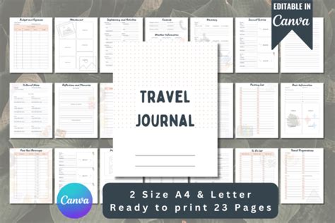 Printable Travel Journal Template Graphic By The Grateful Studio