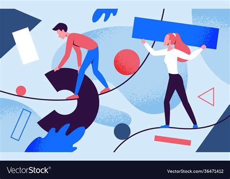 Creative Problem Solving People Holding Abstract Vector Image