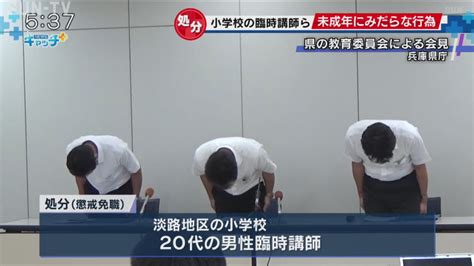 18歳未満の女子生徒とみだらな行為 小学校臨時講師を懲戒免職 サンテレビニュース