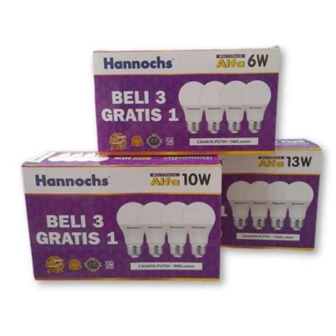 Promo Lampu Led Bulb Alfa 6w 6 W 6 Watt Paket Beli 3 Gratis 1 Alfa