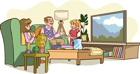 family watching tv vector illustration 23106863 Vector Art at Vecteezy