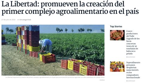 La Libertad Promueven La Creación Del Primer Complejo Agroalimentario En El País