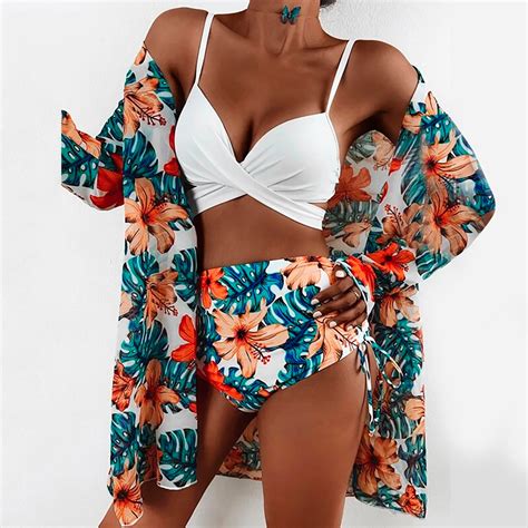 Idall Bikini Sets Bathing Suit High Waist Bikinis Sexy Piece Prints