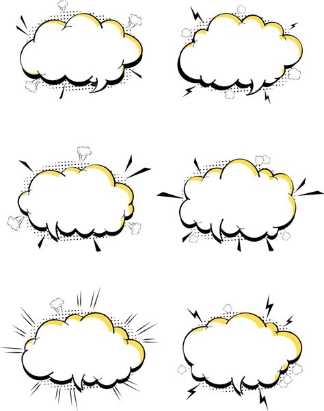 Cuadro De Título De Cuadro De Diálogo De Borde De Nube De Explosión Dibujada A Mano De Dibujos