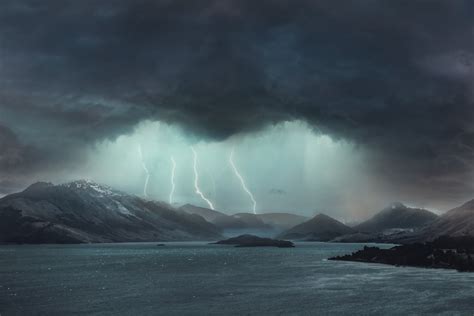 Orages Clairs Montagnes Lac Temp Te Fotomelia