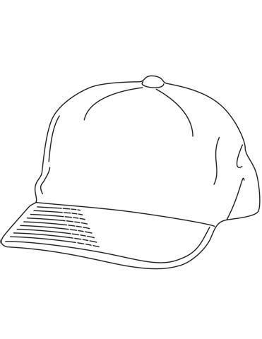 Baseball Cap Coloring Page Printable