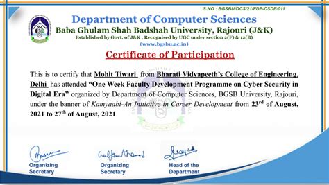 Pdf One Week Faculty Development Programme On Cyber Security In