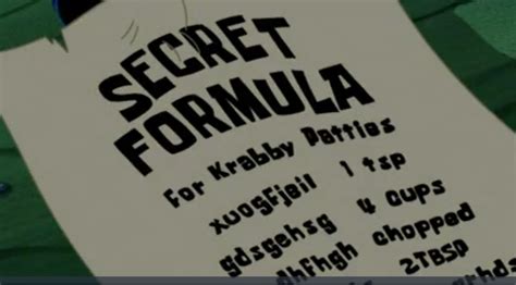 Krusty Krab Secret Formula