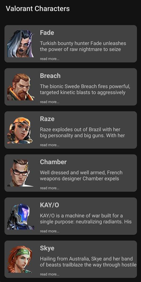 Descarga de APK de Personajes Valorant para Android