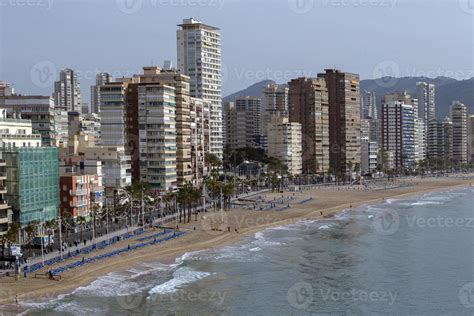 the coast and high rise skyline of benidorm 21796942 Stock Photo at ...