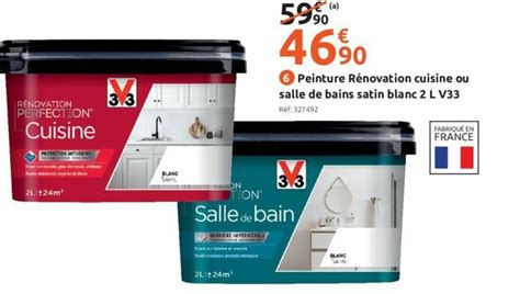 Promo Peinture R Novation Cuisine Ou Salle De Bains Satin Blanc L V