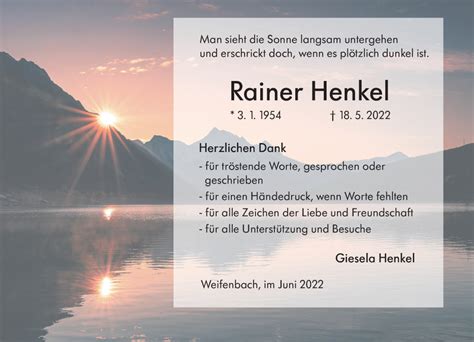 Traueranzeigen Von Rainer Henkel Vrm Trauer De