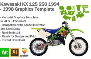 Kawasaki KX 125 250 MX Motocross 1994 1995 1996 1997 1998 Graphics