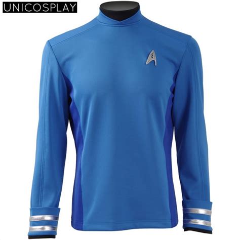 Star Trek Beyond Spock Cosplay Costumes Blue Jacket Men Officer Uniform 2017 New Tops