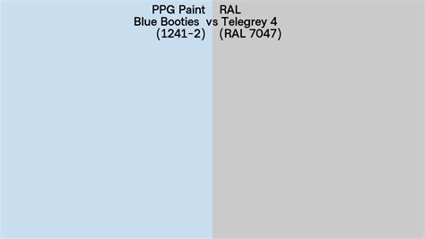 PPG Paint Blue Booties 1241 2 Vs RAL Telegrey 4 RAL 7047 Side By