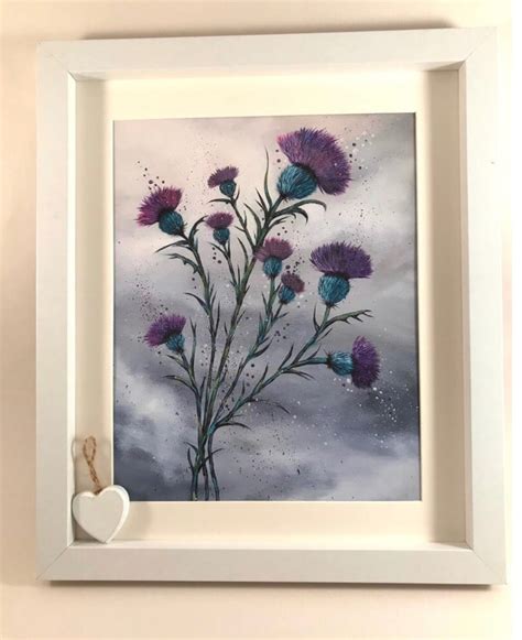 Grace On Twitter 💜🍃cloudy Thistles Scottish Thistle Original Art