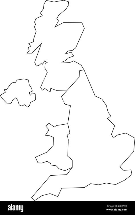 Mappa Dei Paesi Del Regno Unito Inghilterra Galles Scozia E Irlanda