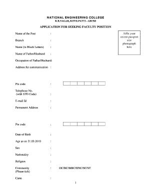 Fillable Online Nec Edu NATIONAL ENGINEEERING COLLEGE National