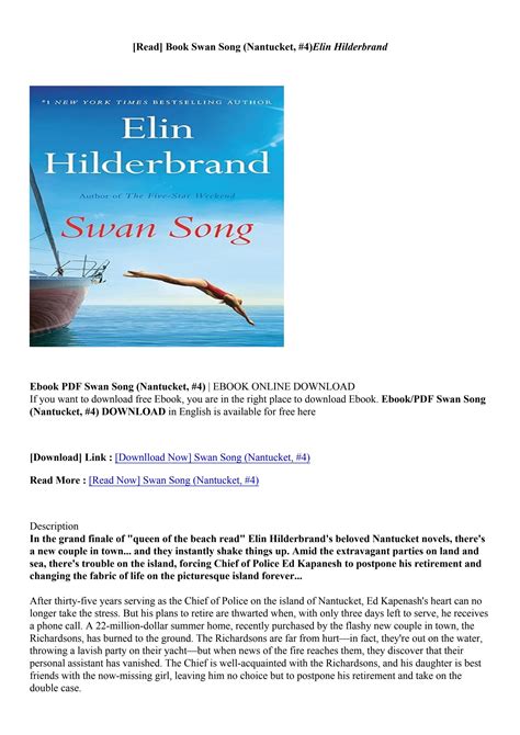 Pdf Download Swan Song Nantucket 4 Elin Hilderbrand By