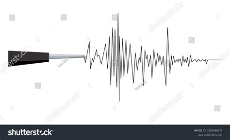 Seismograph Earthquake Polygraph Test Wave Seismogram Stock Vector Royalty Free 2207659375