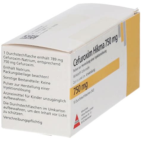 CEFUROXIM Hikma 750 Mg Pulver Z Herst E Inj Lsg 10 St Mit Dem E