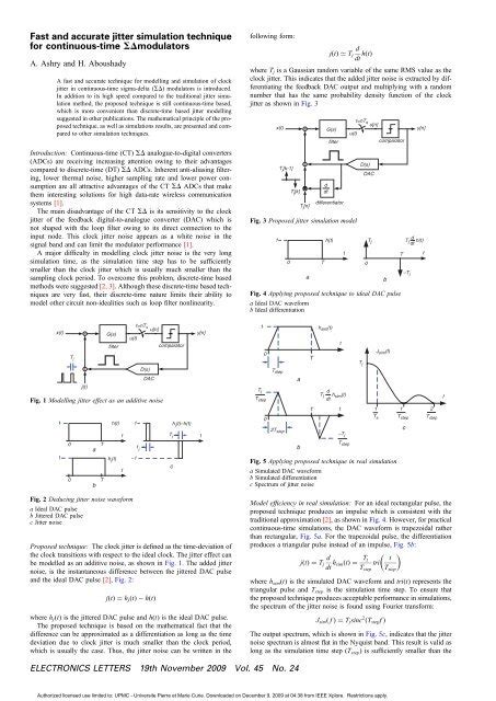 Fast And Accurate Jitter Simulation Technique For Soc Lip