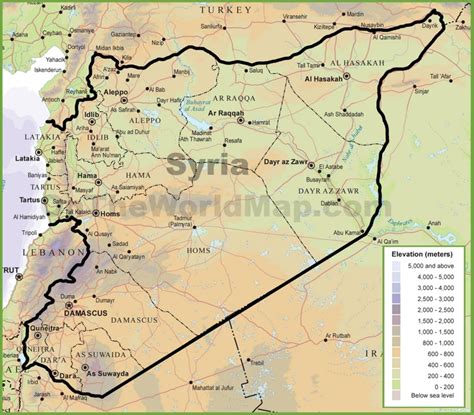 Syria physical map