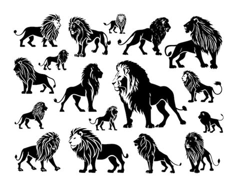 Premium Vector Lion King Silhouette Black Logo Animals Silhouettes