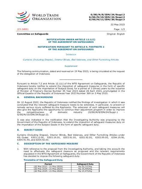 Fillable Online WTO Agricultural Quantity Based Safeguard Trigger