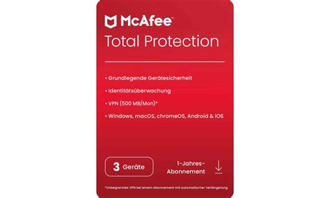 Mcafee Total Protection 2023 3 Geräte 1 Jahr Windows Mac