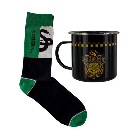 Harry Potter Slytherin Quidditch Socken Und Emaille Tasse Elbenwald