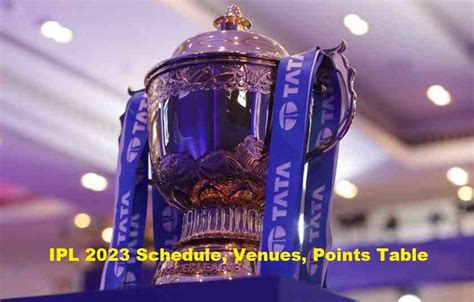 Ipl 2023 Schedule Ipl Teams Groups Full Schedule Venues Time In Ist Results Points Table