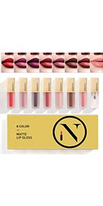 Amazon NAQIER Matte Velvet Lip Gloss Set PCS Nude Liquid Lipstick Kit Moisturizer Smooth