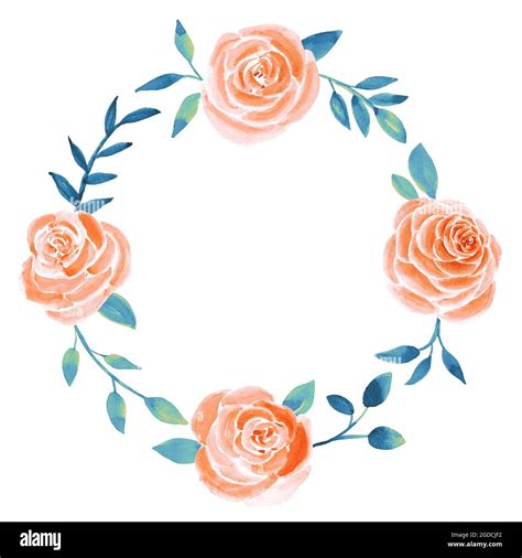 Watercolor Floral Boho Flower Wreath Fotos Und Bildmaterial In Hoher