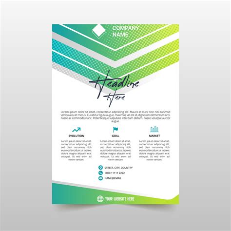 Abstract Elegent Gradient Green Flyer Template With Curves 25844405 ...