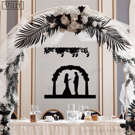 Stizzy Wall Decal Wedding Marriage Pattern Vinyl Wall Sticker Bride Groom Love Bedroom Poster