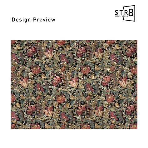 William Morris Wallpaper Tulip Design Peel Stick Wallpaper Etsy