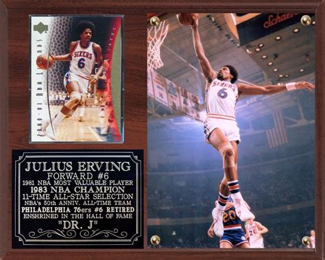 Julius Erving 6 Philadelphia 76ers Dr J Nba Champion Photo Card Plaque Mvp Ebay