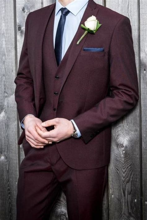 Buy Trendy Mens Burgundy 3 Piece Suit For Men At Sainly Sainly