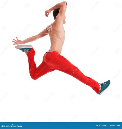 Young Man Posing In A Very High Jump Dance Move Stock Photography ...