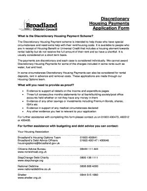 Fillable Online Secure Broadland Gov Discretionary Housing Payments