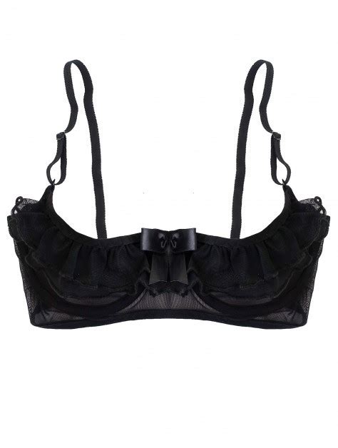 Ruffle Mesh Underwire Bra