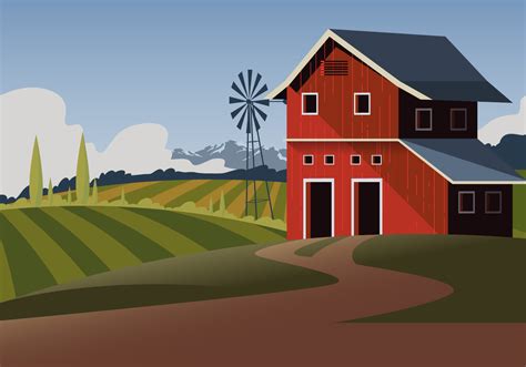 Red Barn Vector Scene 158282 Vector Art At Vecteezy