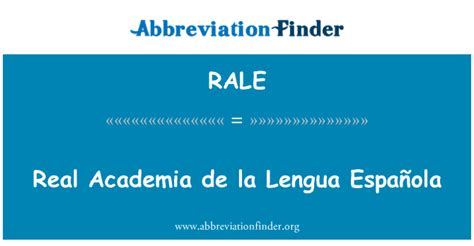 O Que Significa Ralé - RALE significa Real Academia de la Lengua Española - Real Academia de ...