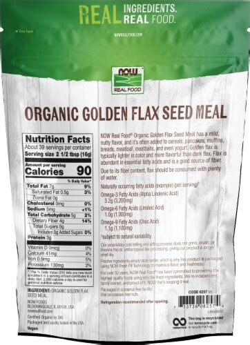 Now Real Food Organic Golden Flax Seed Meal Oz King Soopers