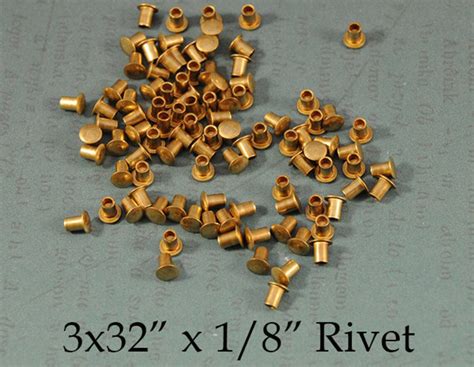 3 32 X 1 8 Genuine Brass Rivets For Ez Rivet Tool Etsy