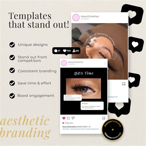 Lash Tech Instagram Post Templates Lash Artist Post Etsy