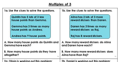 Multiples Of 3 Reasoning And Problem Solving Classroom Secrets Classroom Secrets