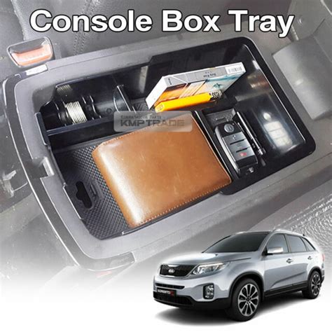 Center Console Tray Box Armrest Black Trim Pcs For Kia