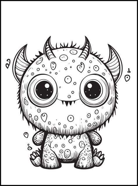 Monster Coloring Pages for Kids 17616388 Vector Art at Vecteezy